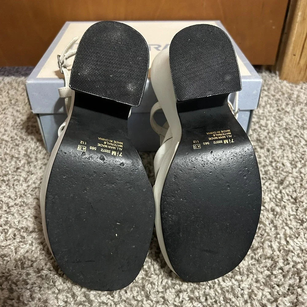 Y2K Mainframe Lauren Platform‎ Heel Sandals Womens 7.5 White